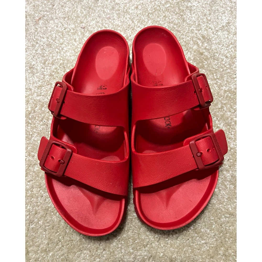 Birkenstock Arizona Women's Red EVA Foam Adjustable Slide Sandals EU 41